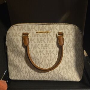 Michael Kors Cream and Tan Signature Tote